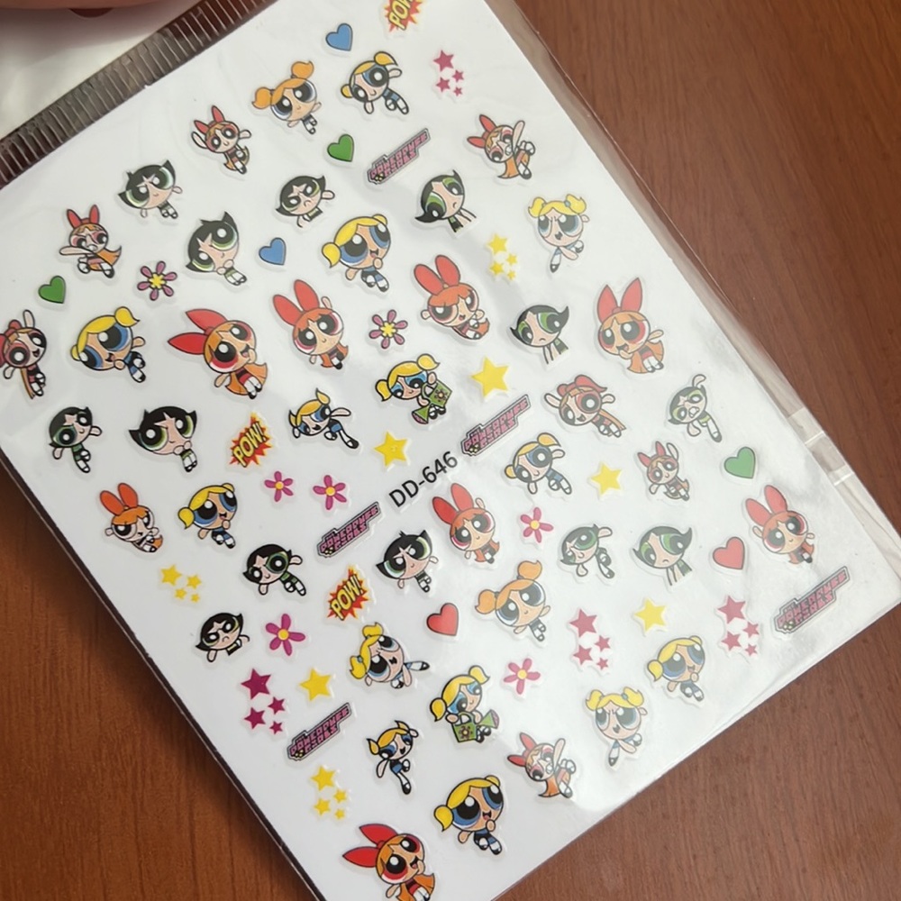 POWER PUFF NAIL STICKERS - Picture 1 of 2